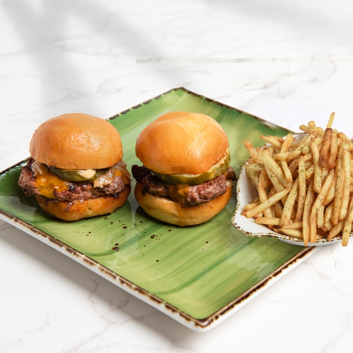 Kids Mini Sliders and fries.