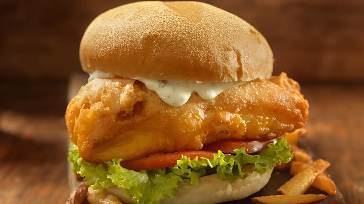 Cod Fish SANDWICH + Fries.