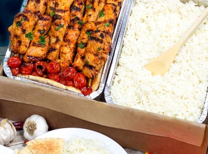 Sweet Chili Chicken Skewer Luncheon.