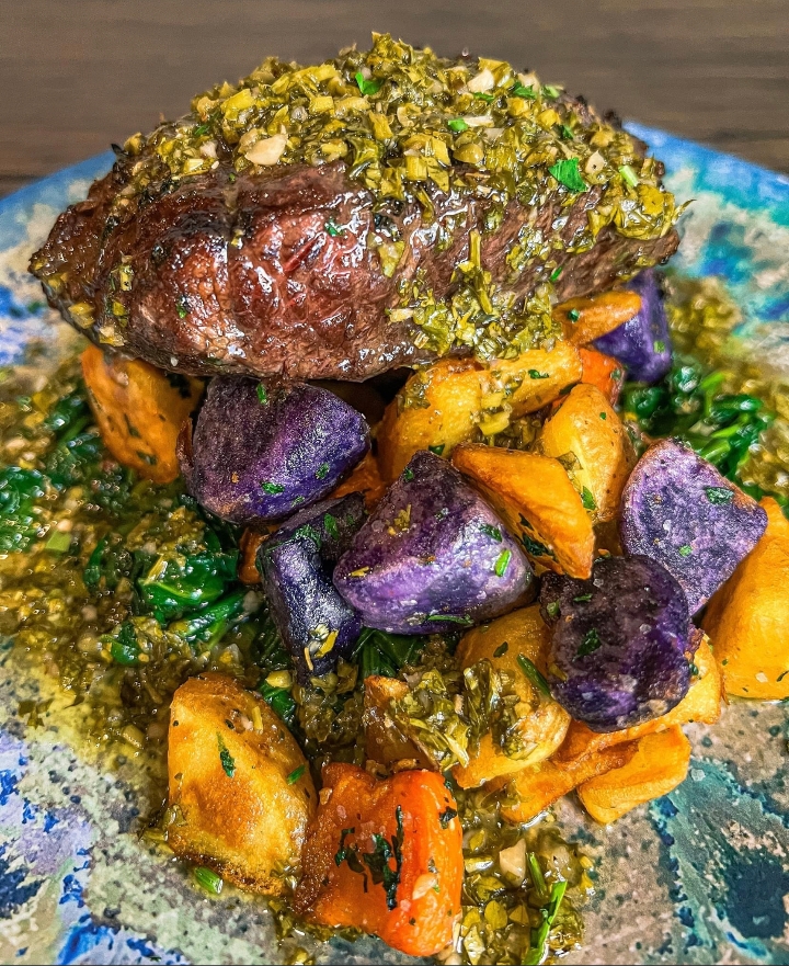 Chimichurri Flat Iron Steak.