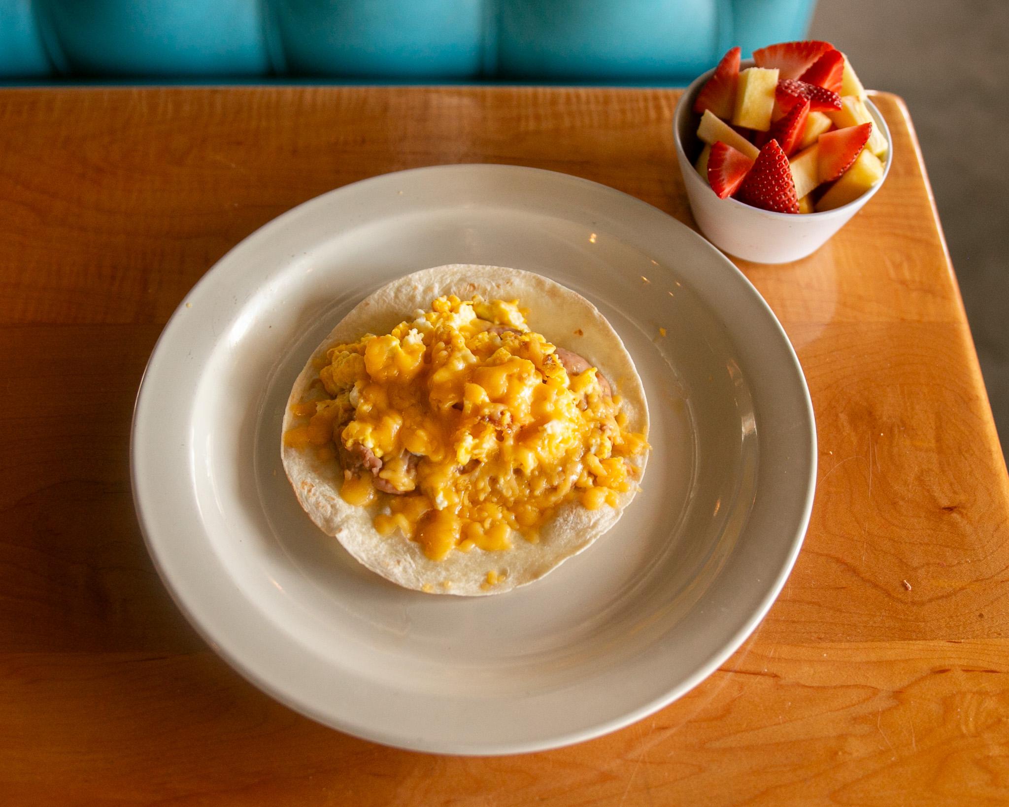Kids Breakfast Taco Plate.