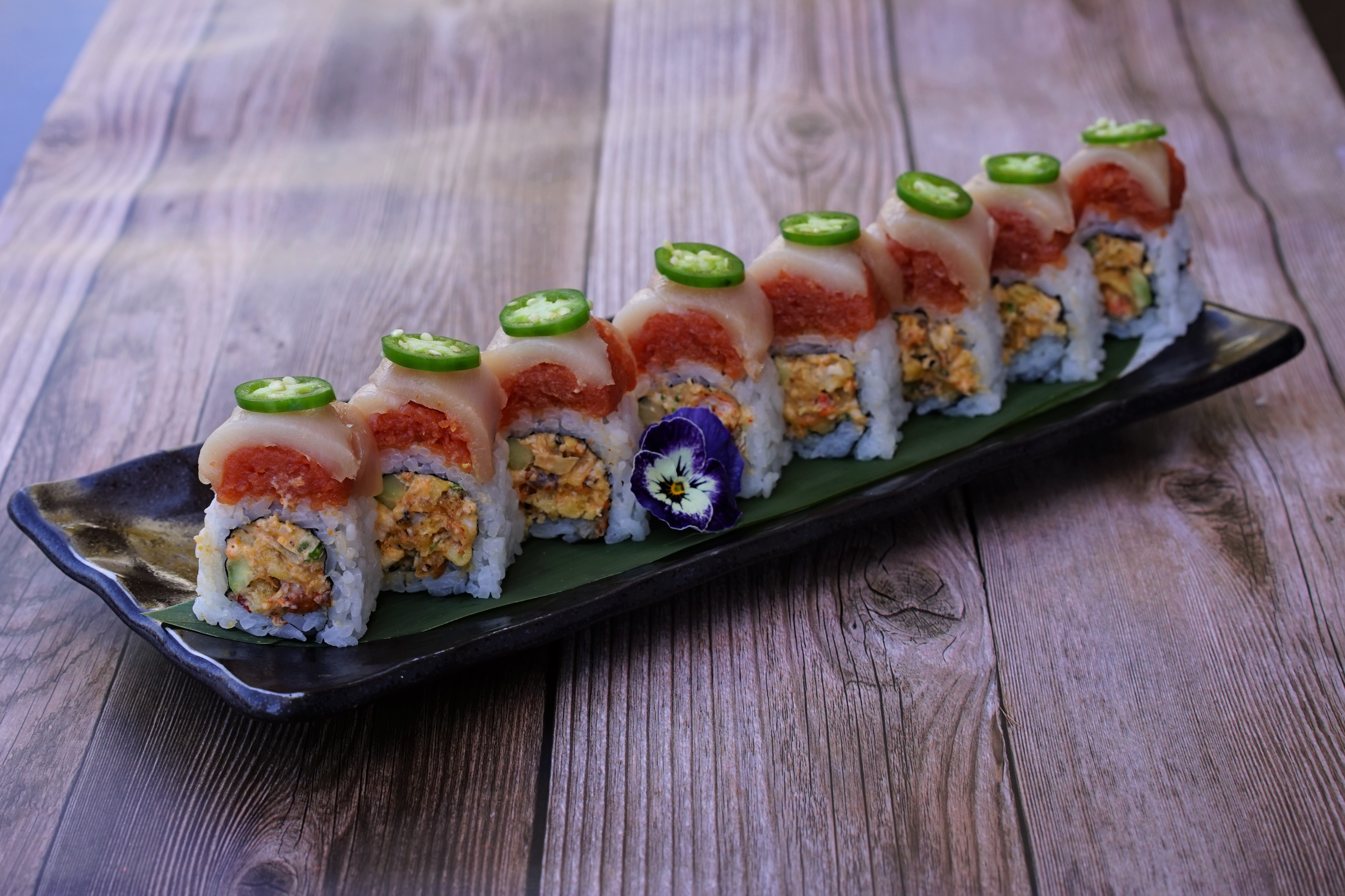 Spicy Albacore Tataki Roll.