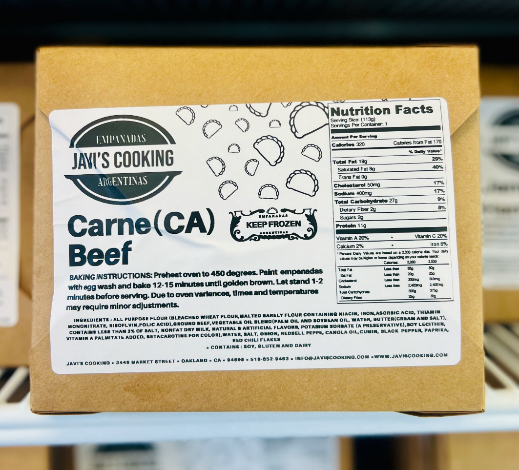 CARNE-CA (4pack) frozen empanadas.