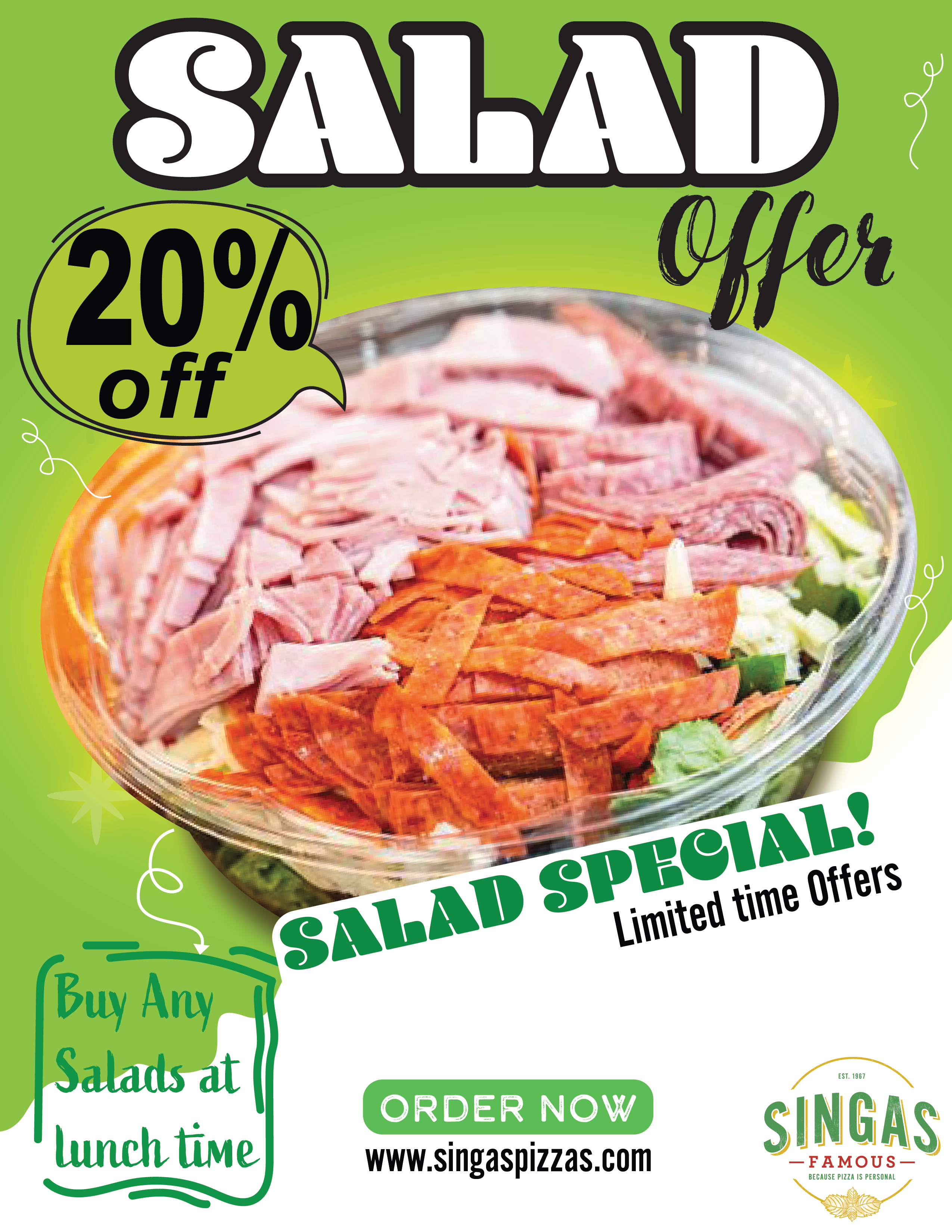 Salad Special 20% Discount.