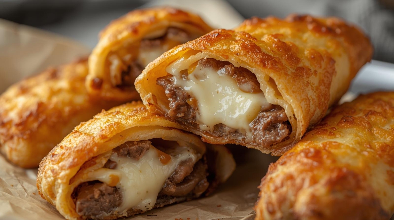 Philly Cheesesteak Egg Roll (Crispy Fried).