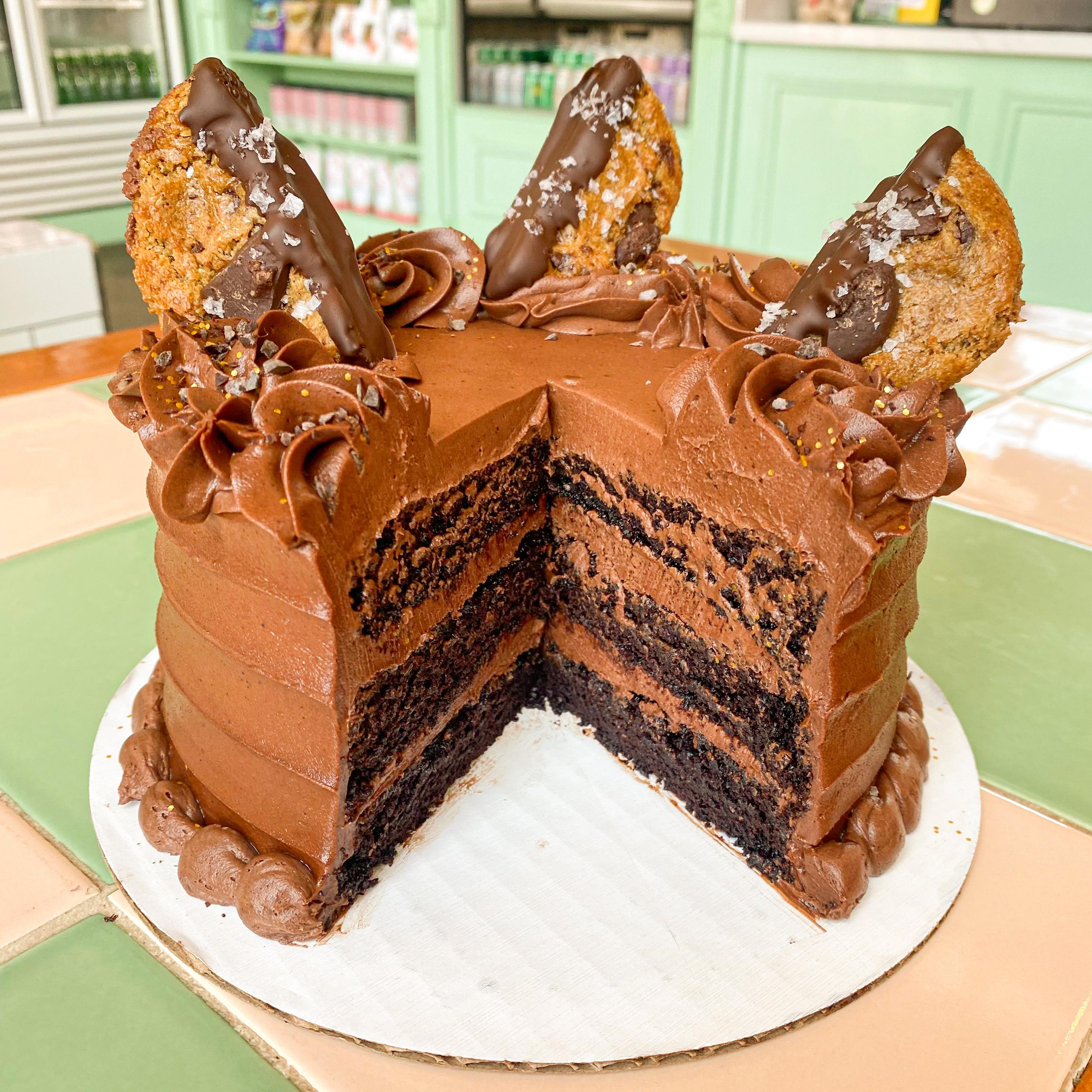 Triple Chocolate Cake Slice.