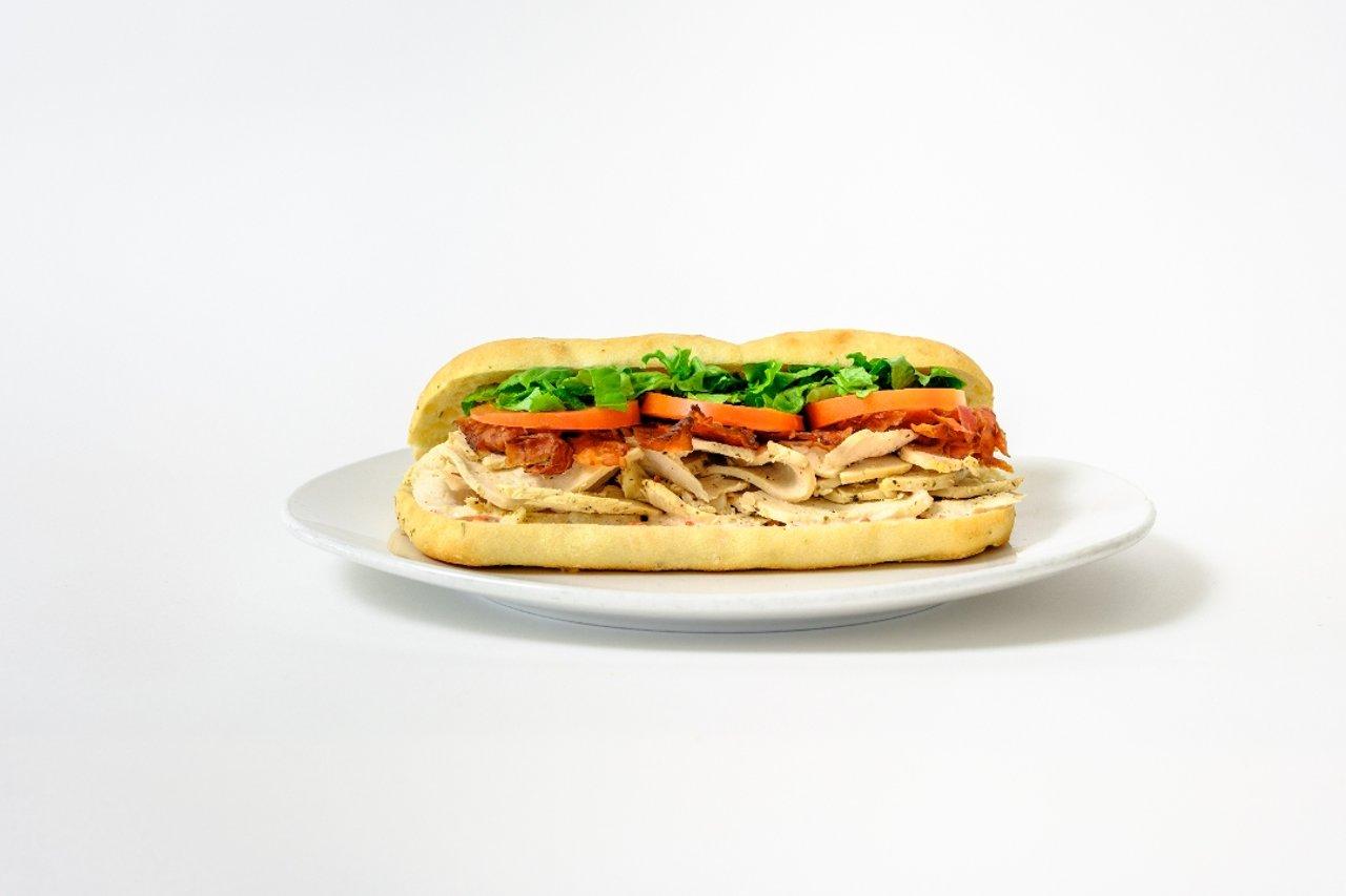 Spicy chicken bacon sando.