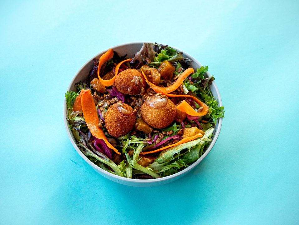 GOAT CHEESE CROQUETA SALAD.