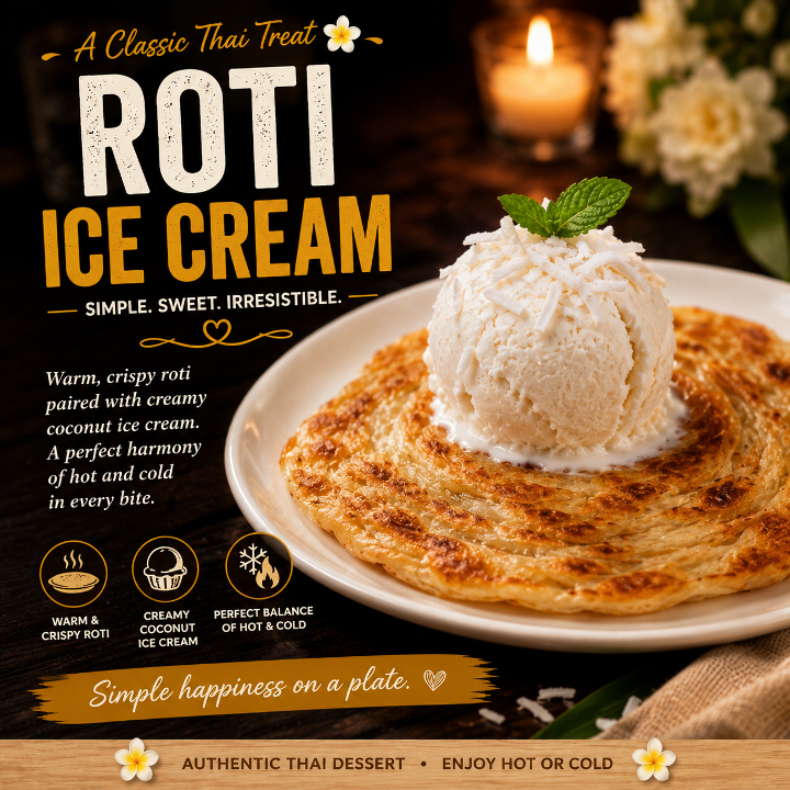 Roti Coconut Ice Cream.