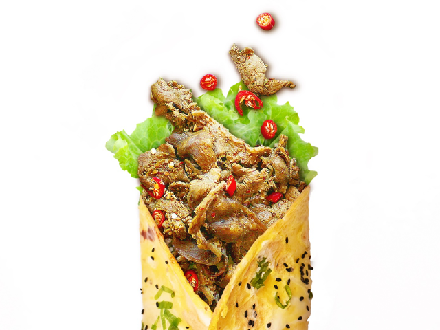 2.孜然羊肉煎饼(Cumin Lamb Savoury Crepe).