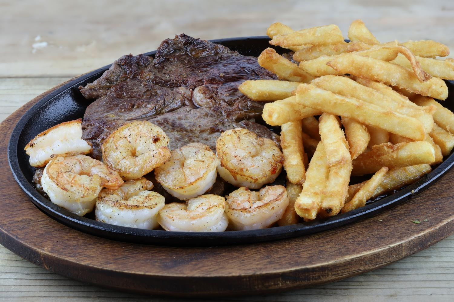 Ribeye Steak & Shrimp.