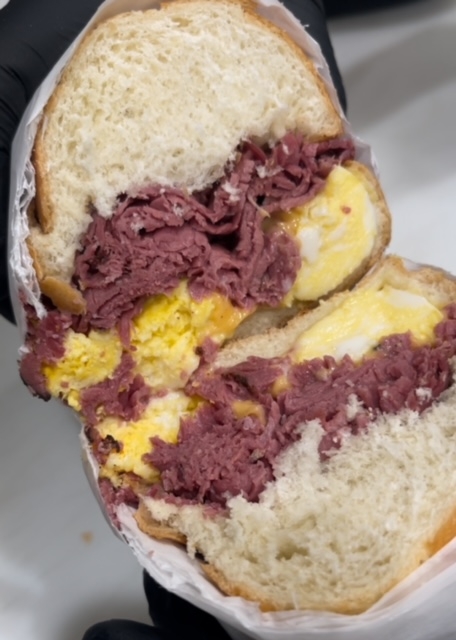 Pastrami Egg & Cheese Sandwich.