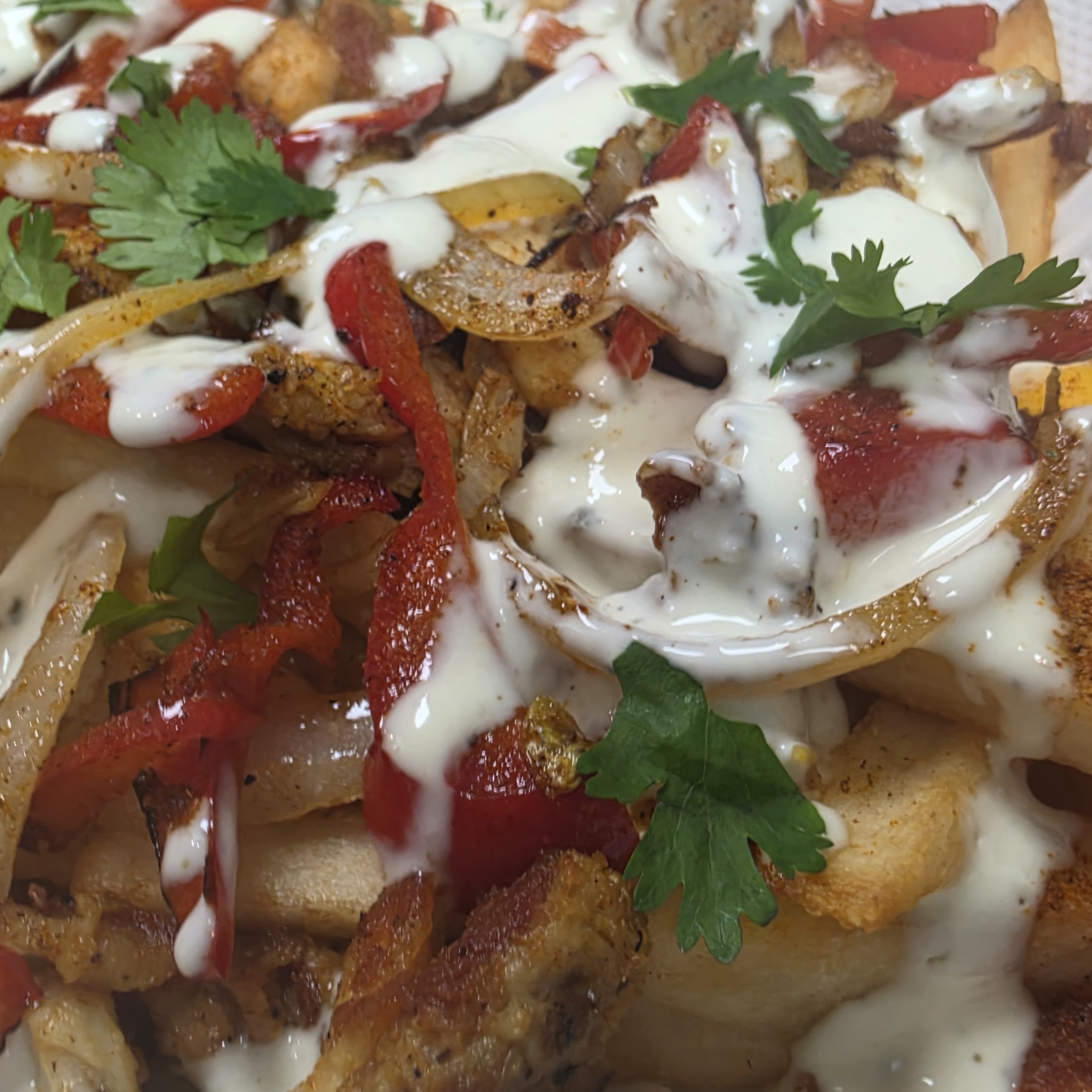 Loaded Fries with Chicken.