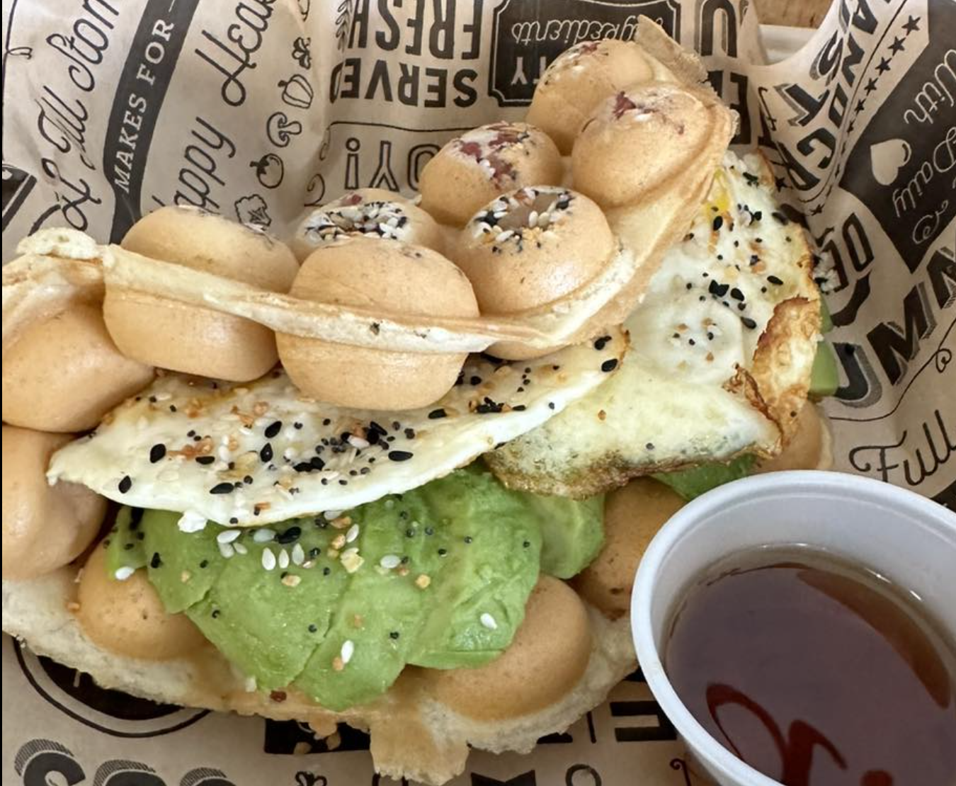 Avocado Egg Toast Waffle.