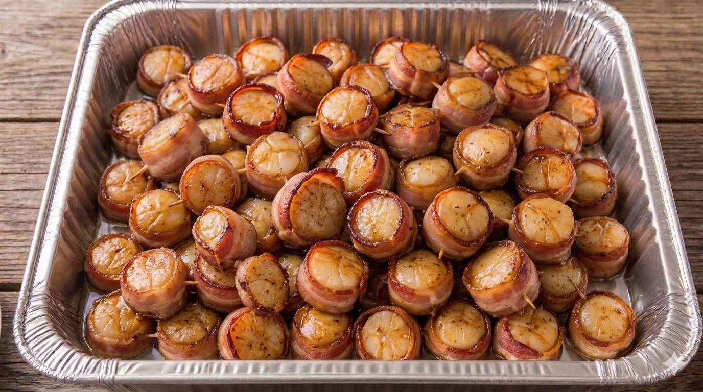 Bacon Wrapped Scallops.