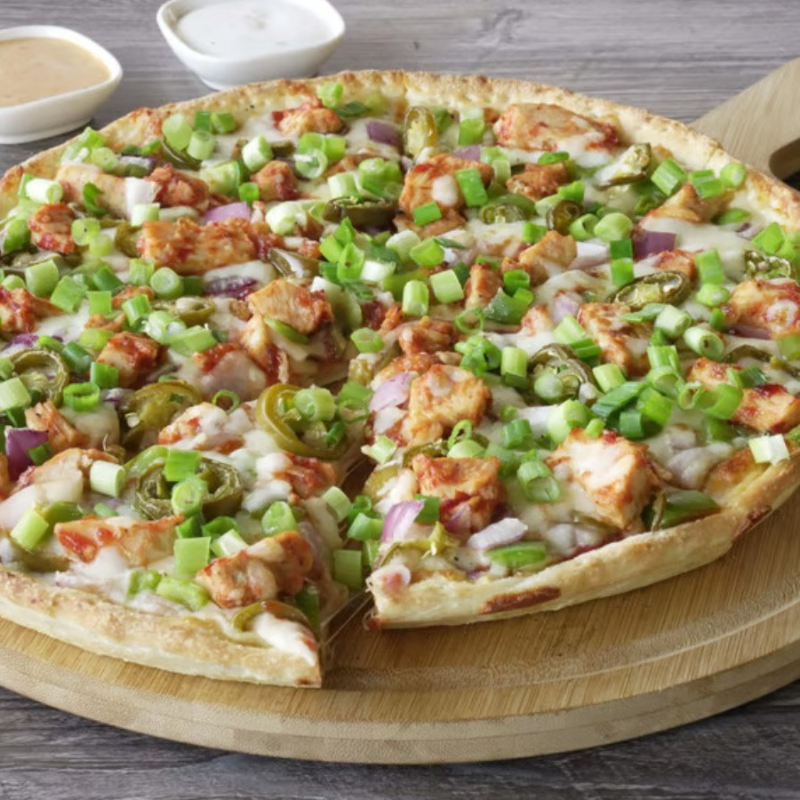 Deep Pan Plant-Based Manchurian Pizzatwist.