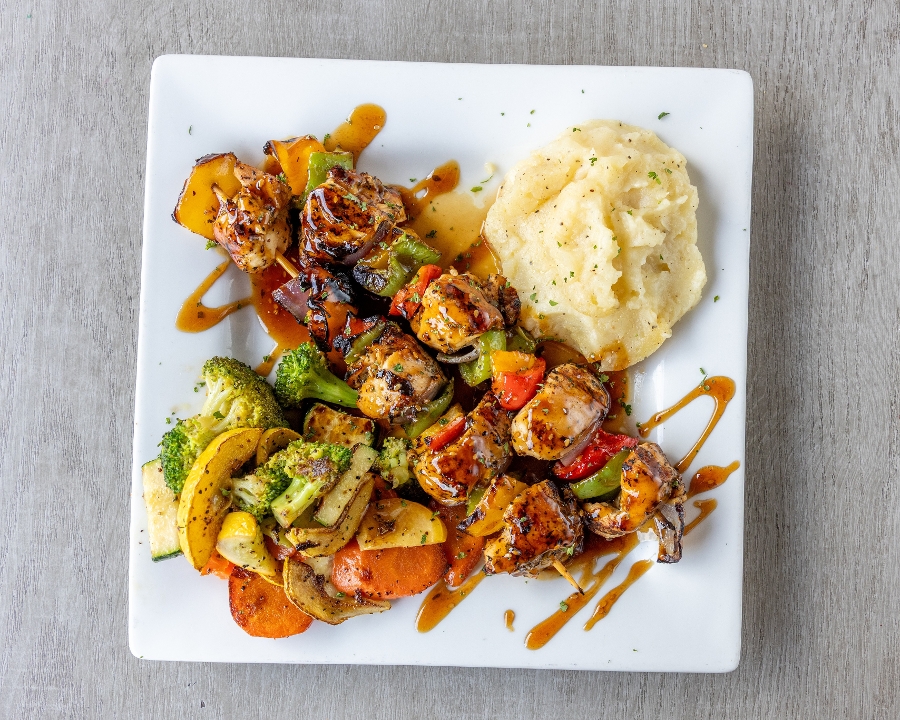 Teriyaki Glazed Chicken Kabobs.