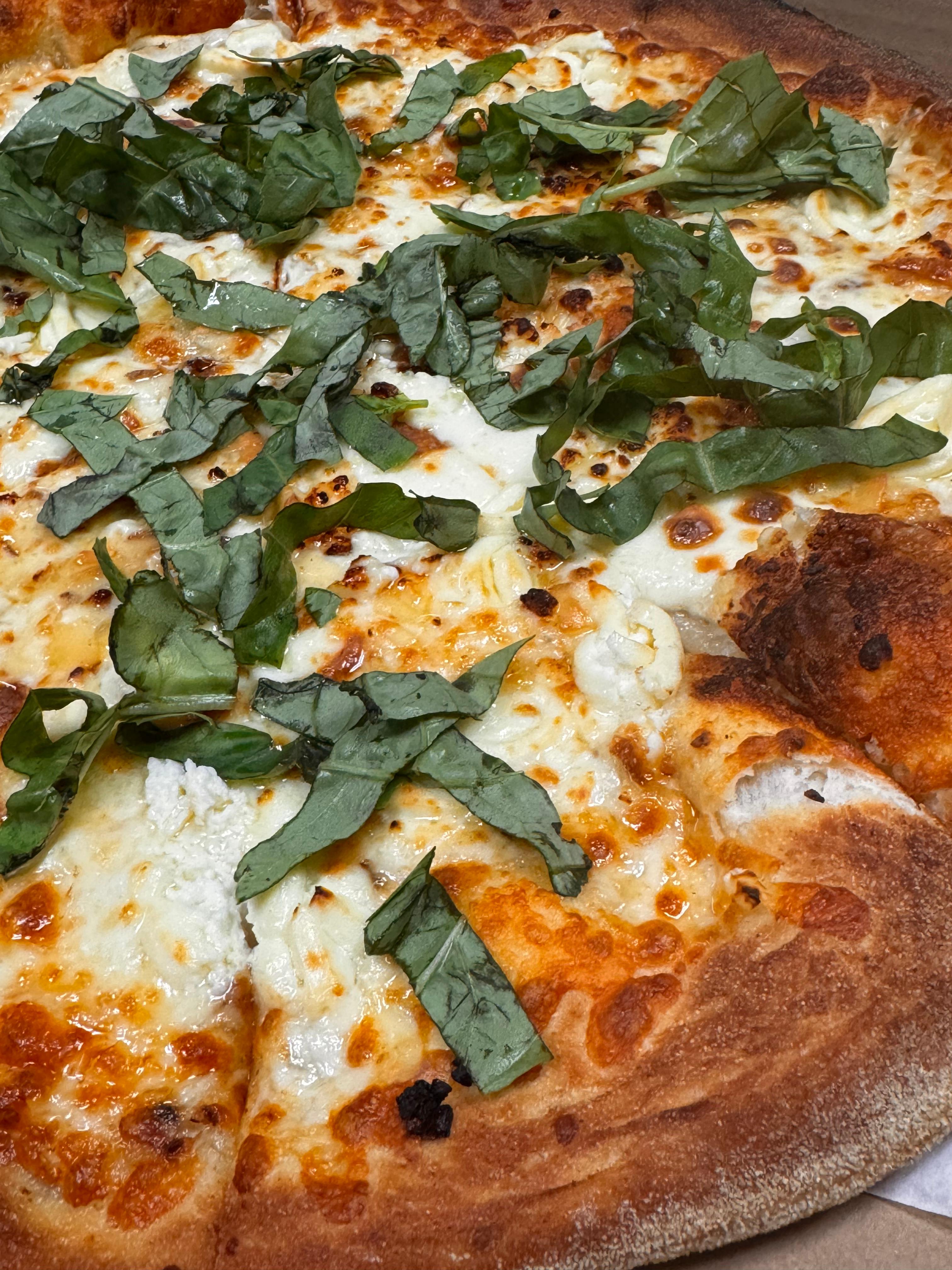 FIVE CHEESE PIZZA.