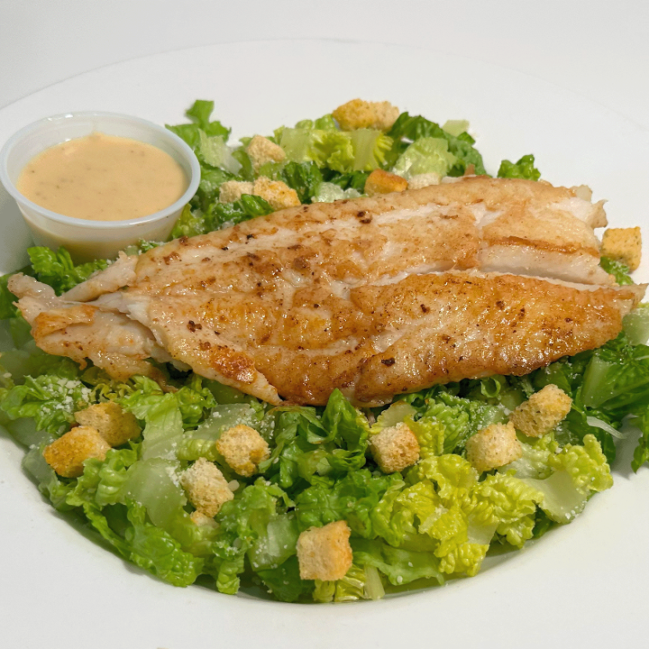 CAESAR SALAD W/ GROUPER.