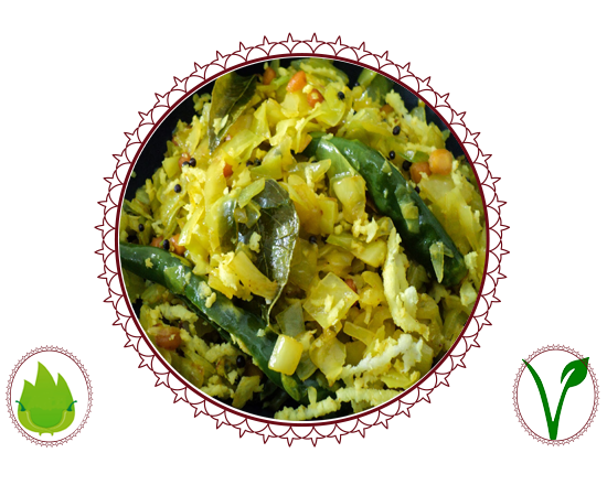 L-Cabbage Poriyal- Vegan.