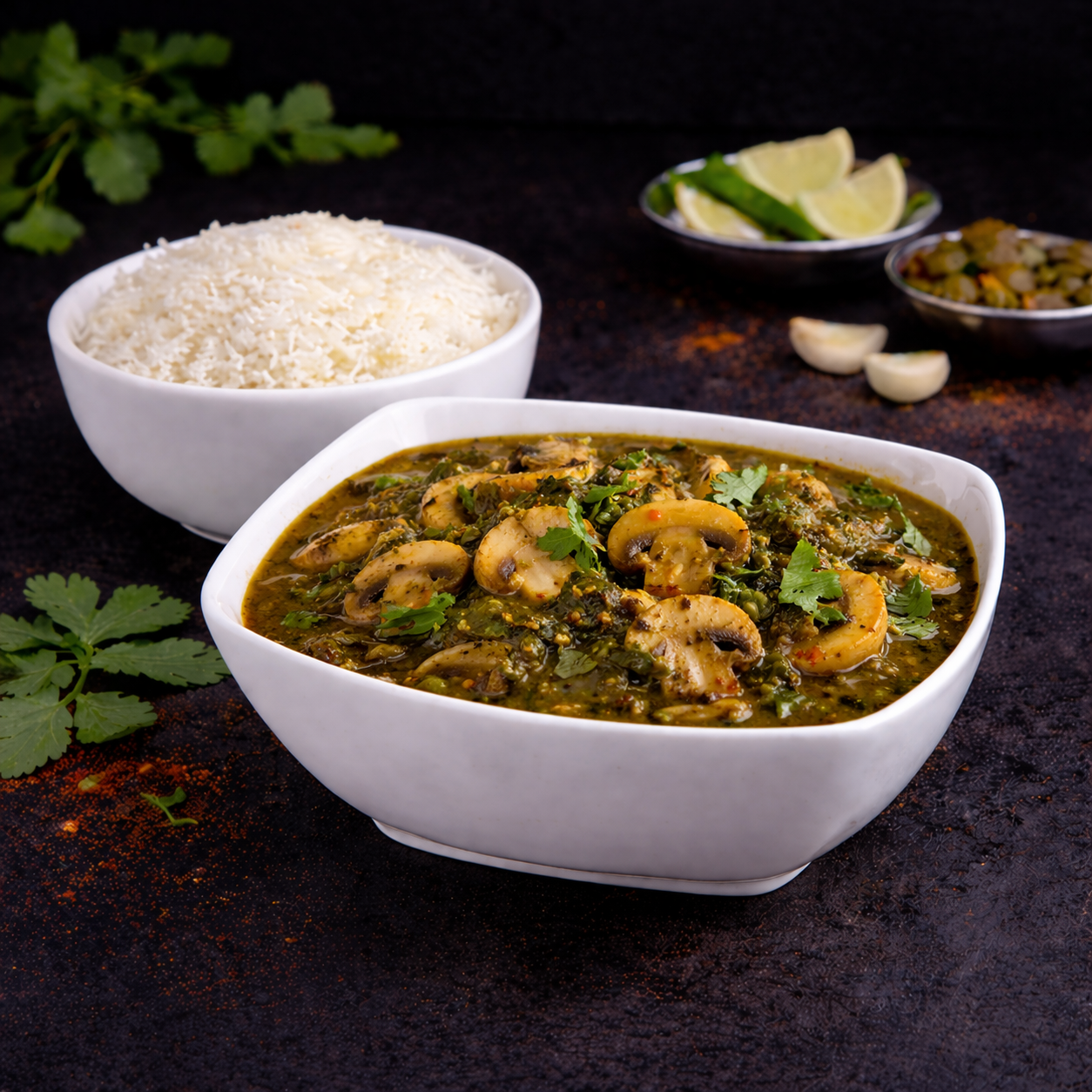 Gongura Mushroom Curry (Sorrel Leaf Mushroom Curry).